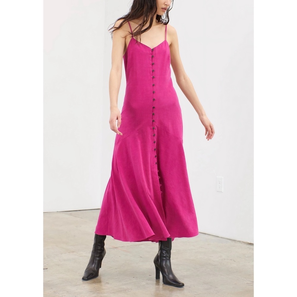 Mara Hoffman Midi Button-Front Diana Slip Dress
